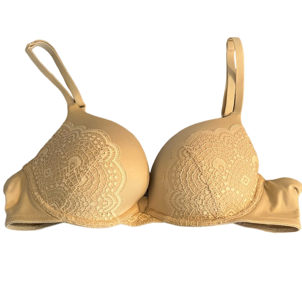 Maidenform Lace Detail Cream Bra Push Up Underwire 34C